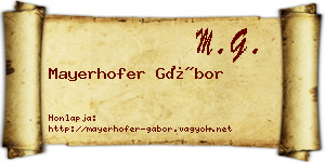 Mayerhofer Gábor névjegykártya