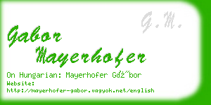 gabor mayerhofer business card